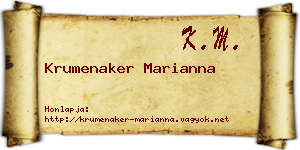Krumenaker Marianna névjegykártya